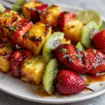 Grilled Fruit Skewers with Honey Lime Glaze