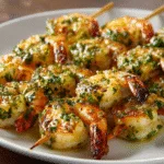 Grilled Shrimp Skewers with Garlic Butter