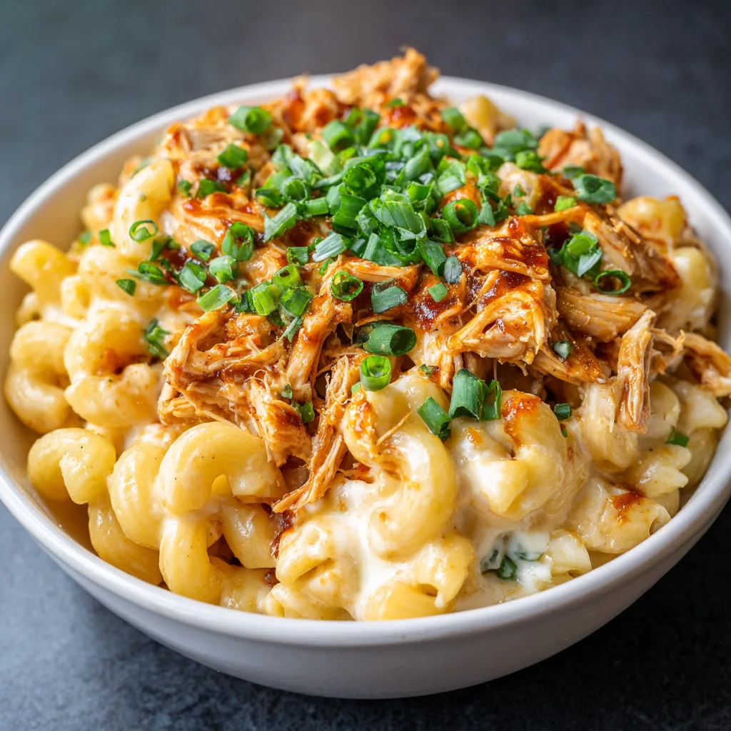 High-Protein Mac & Cheese (Honey BBQ Chicken!)