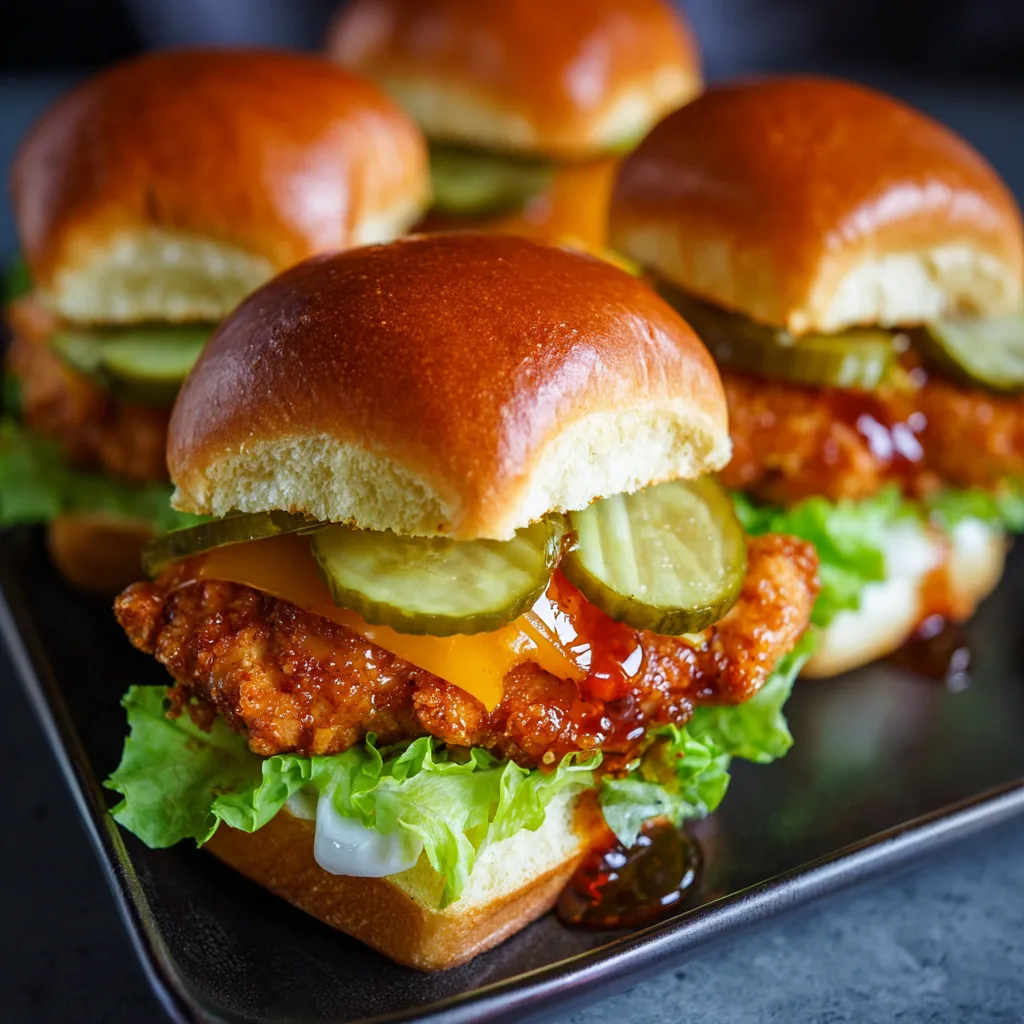 Hot Honey Chicken Sliders (Party Perfect!)