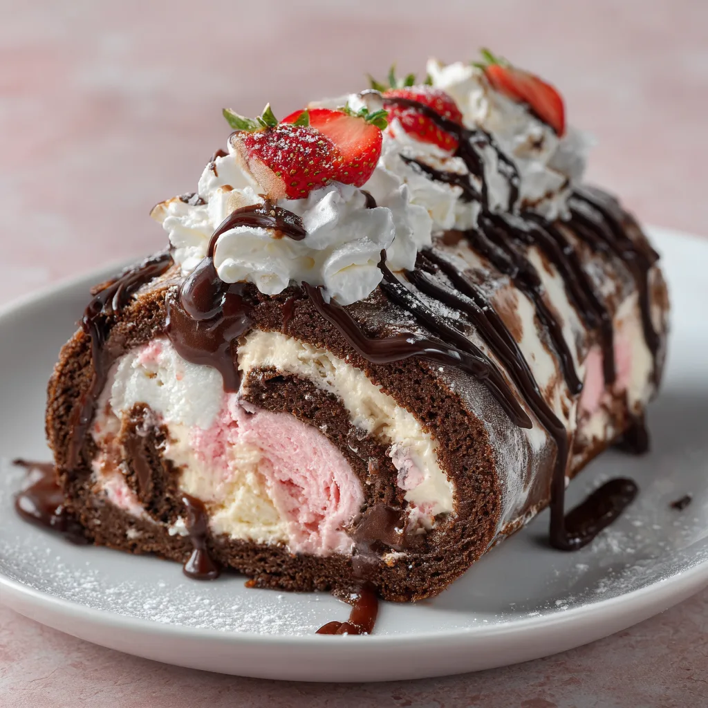 Neapolitan Ice Cream Cake Roll