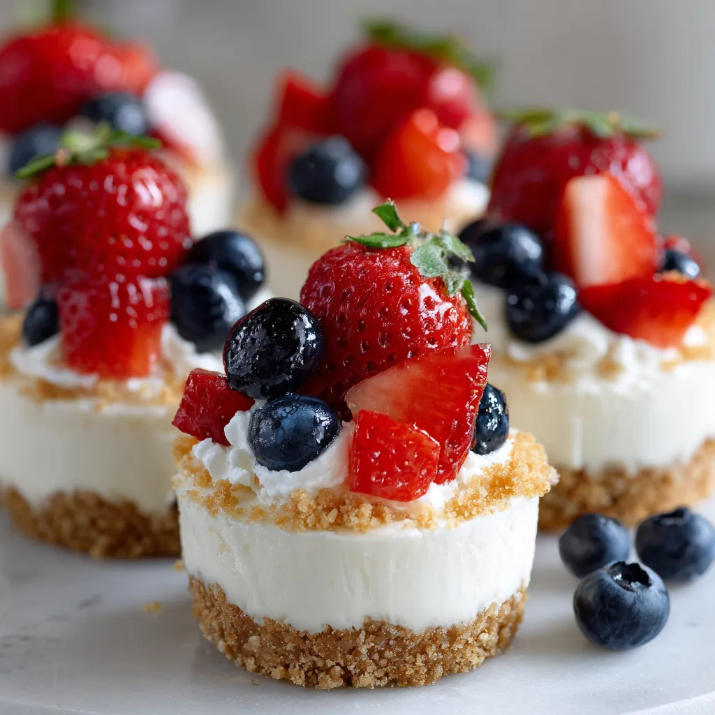 Patriotic Cheesecake Bites (No-Bake!)