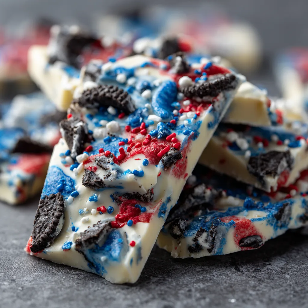 Patriotic Oreo Bark (3 Ingredients!)