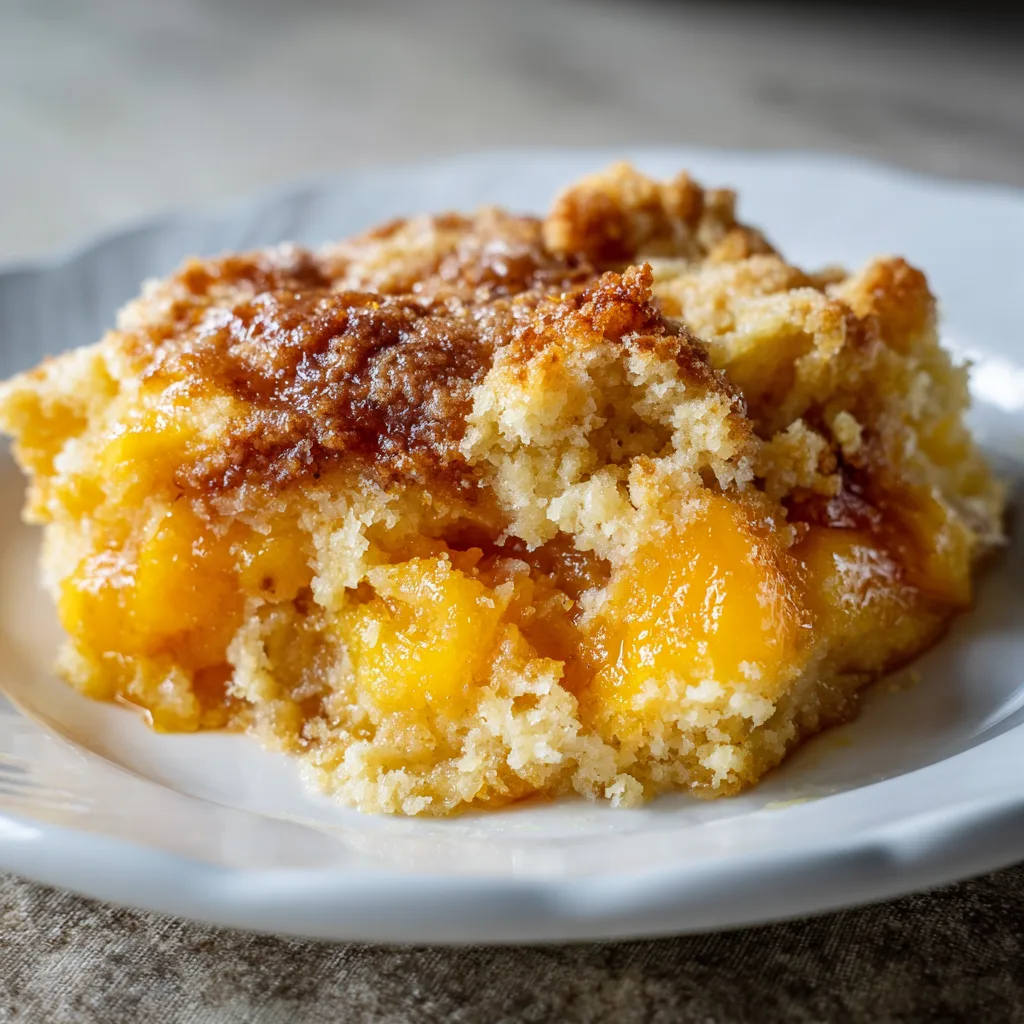 Peach Cobbler Dump Cake (3 Ingredients!)