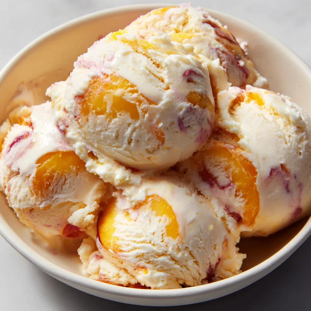 Peaches & Cream No-Churn Ice Cream