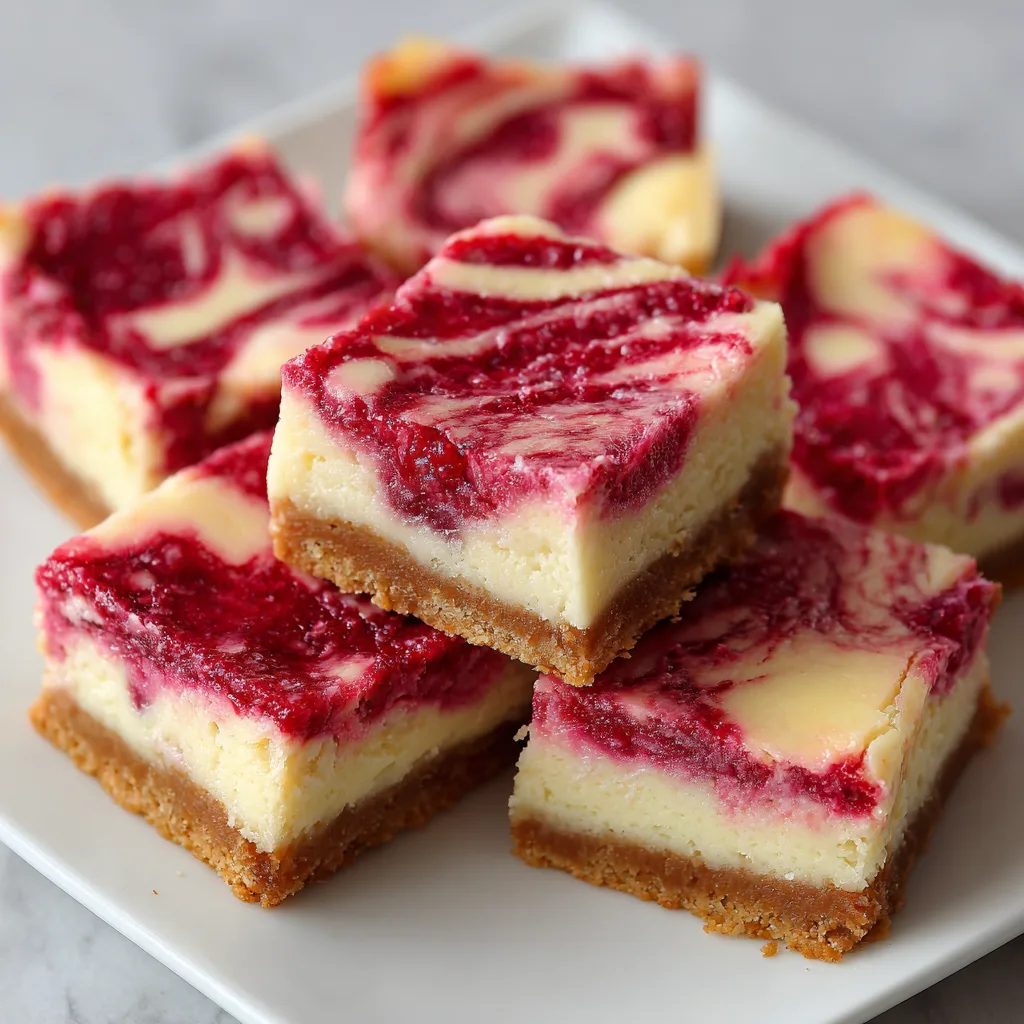Raspberry Swirl Cheesecake Bars