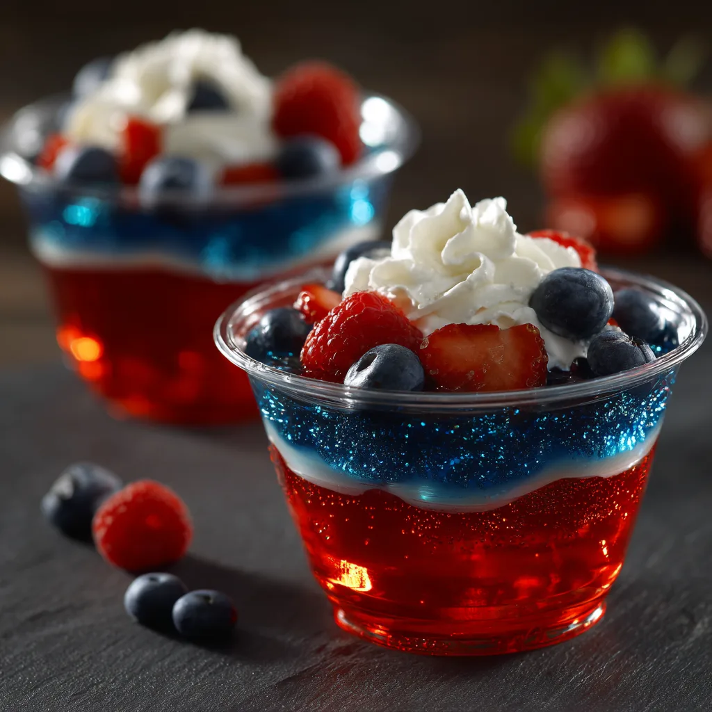 Star-Spangled Layered Jello Cups