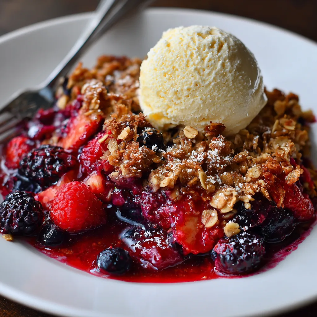 Triple Berry Crisp with Oat Topping