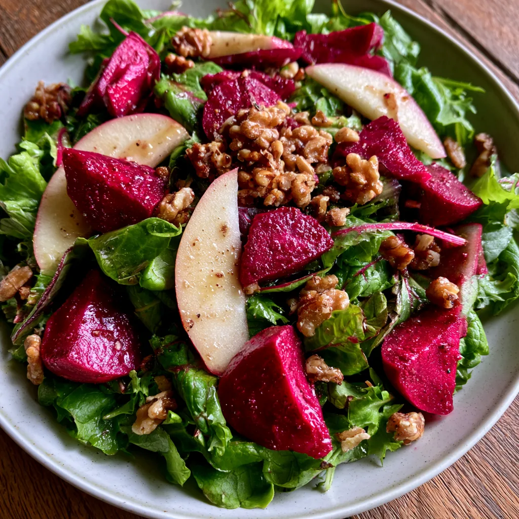 Beet and Apple Salad with Apple Cider Vinaigrette Delights You! 2 Beet and Apple Salad with Apple Cider Vinaigrette