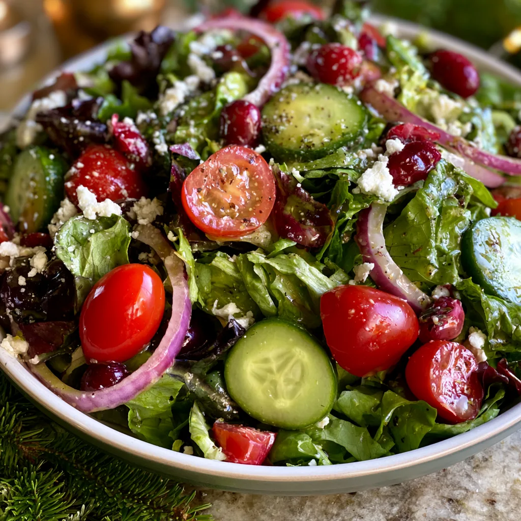 Christmas Salad with Honey Mustard Dressing.