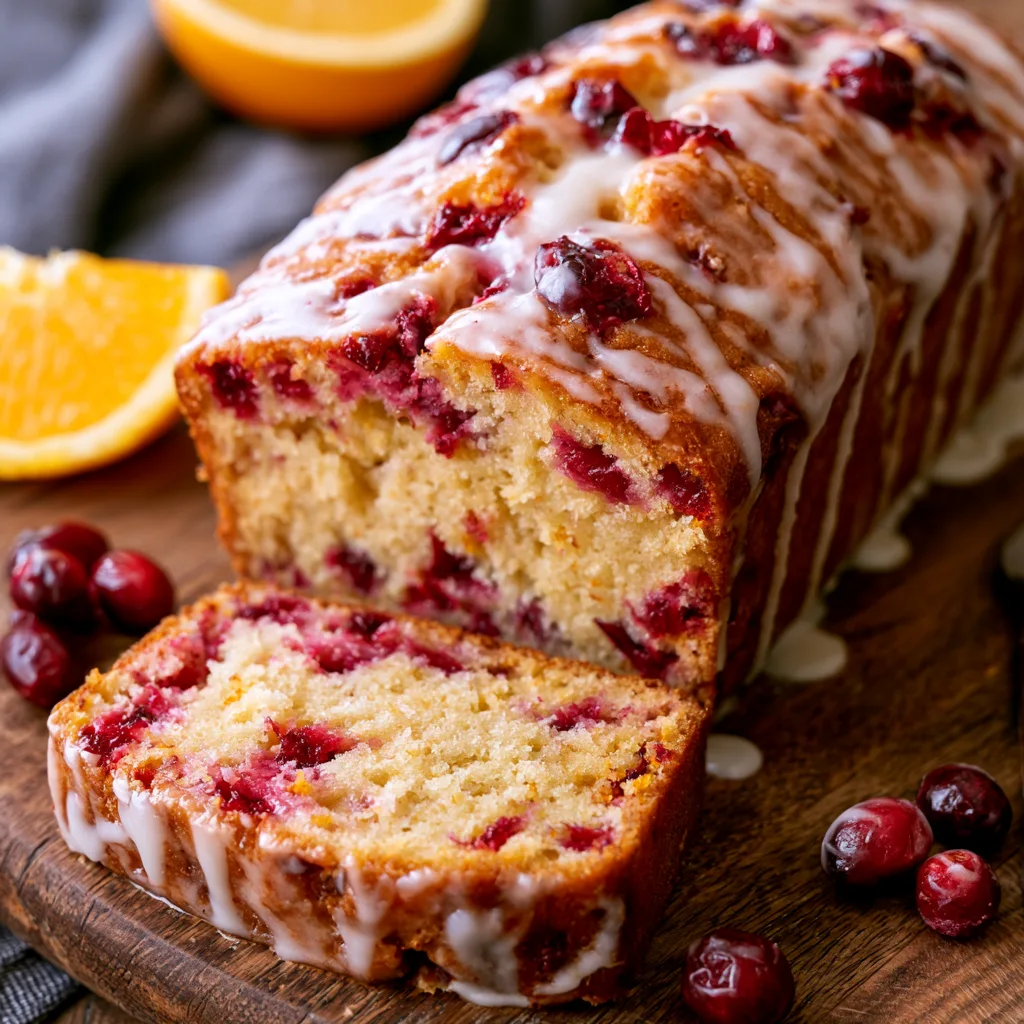 Cranberry Bread (With Orange Glaze)
