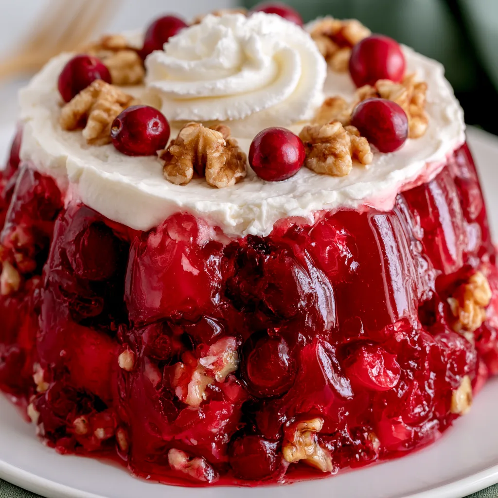 Cranberry Jello Salad with Cream Cheese topping - House of Nash Eats