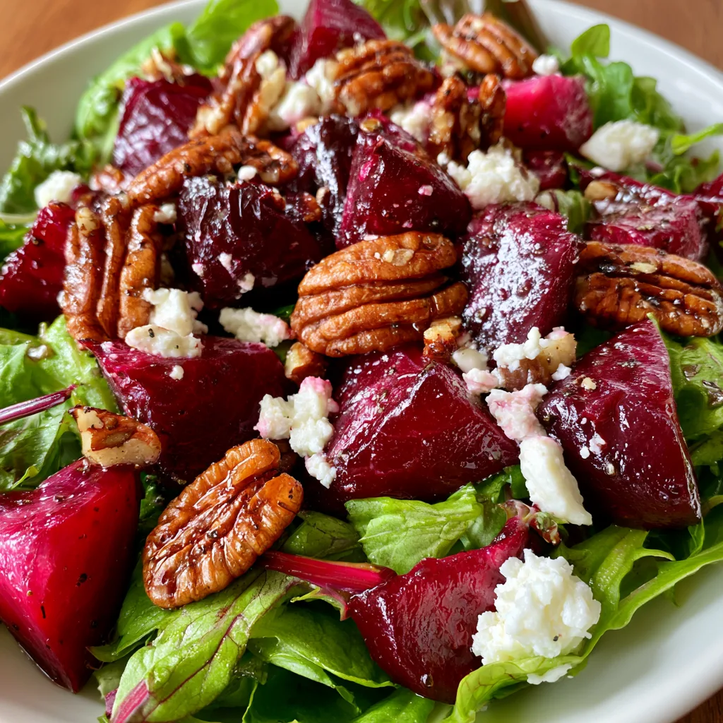 Roasted Beet Salad with Pecans and Feta: A Healthy Delight! 2 Roasted Beet Salad with Pecans and Feta