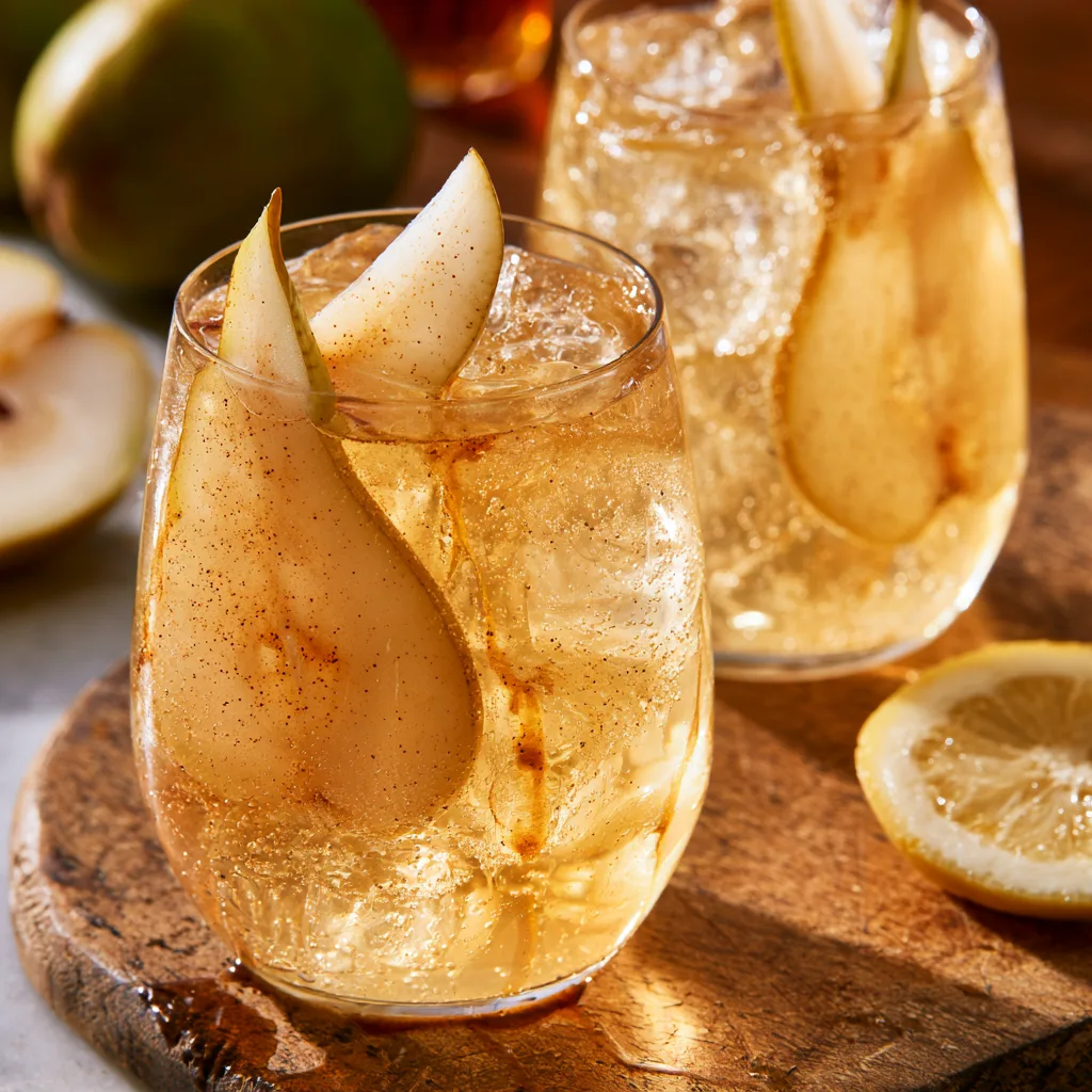 Sparkling Vanilla Pear Mocktails- Spoonful of Plants
