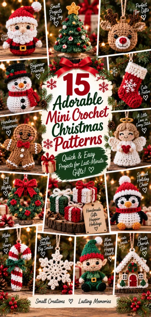 15 Mini Crochet Christmas Patterns for Quick Holiday Gifts