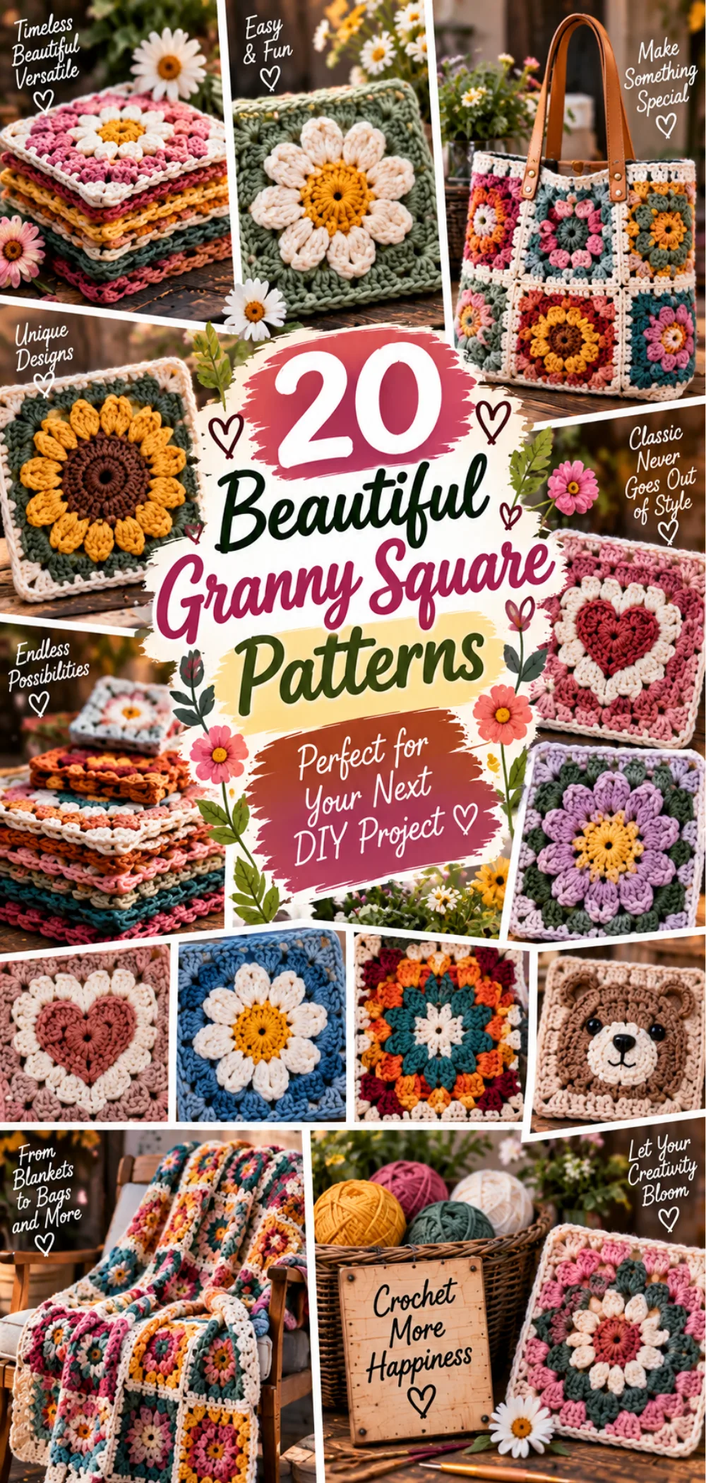 20 Beautiful Granny Square Patterns You Need to Try