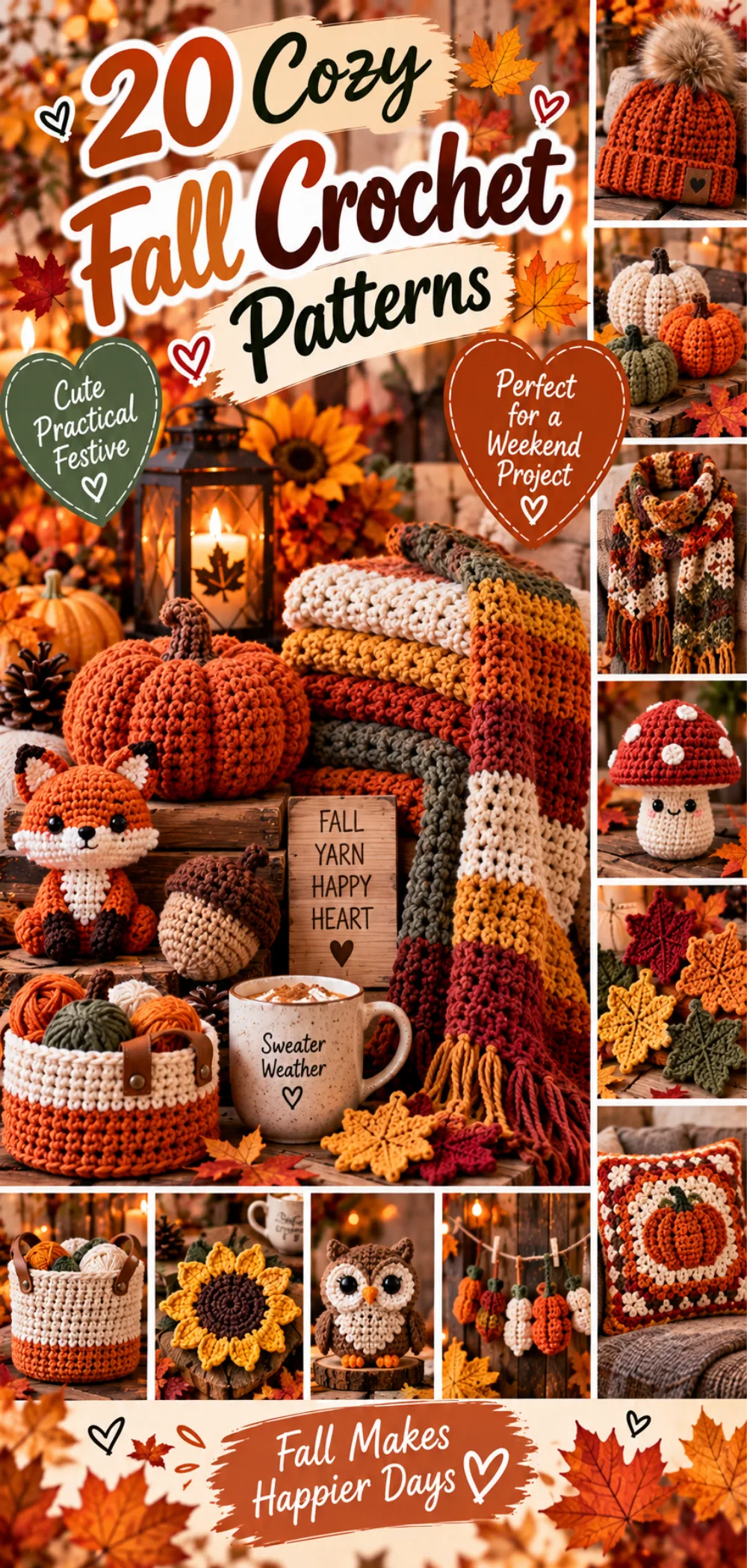 20 Cozy Fall Crochet Patterns You Can Make in a Weekend - Easy Photo Tutorial 2 20 Cozy Fall Crochet Patterns You Can Make in a Weekend