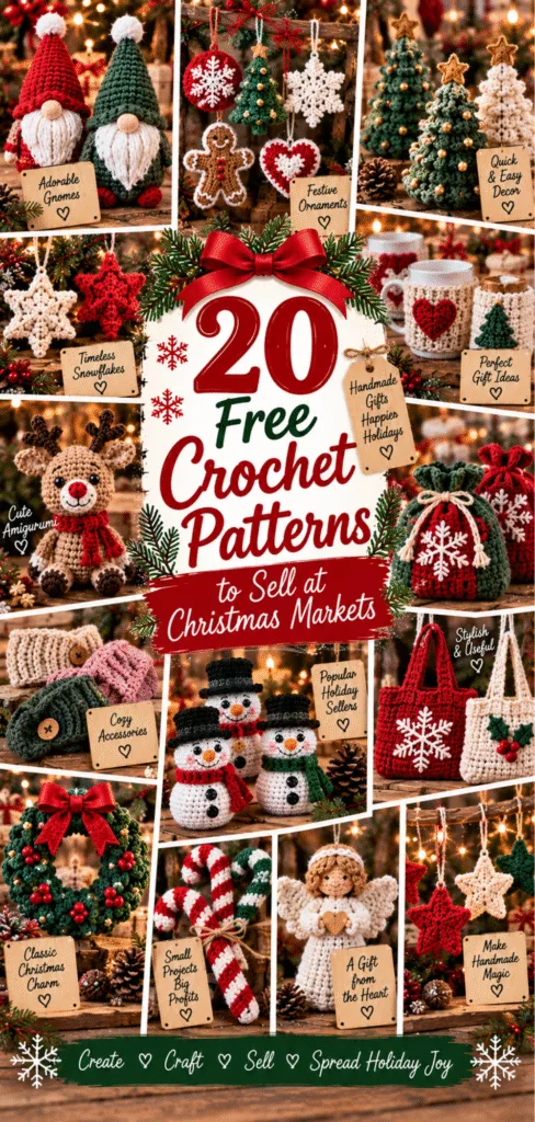 20 Free Crochet Patterns Perfect for Christmas Markets