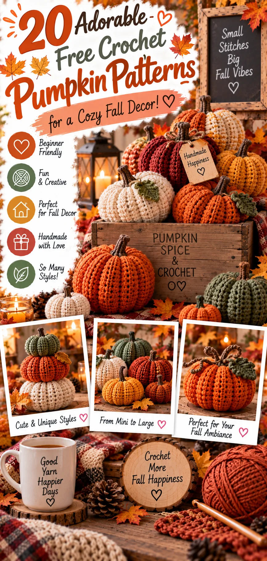 20 Free Crochet Pumpkin Patterns for Cozy Fall Decor – Easy Tutorial 2 20 Free Crochet Pumpkin Patterns for Cozy Fall Decor