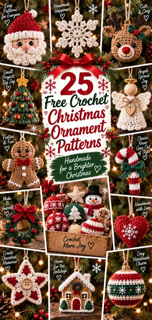 25 Free Crochet Christmas Ornament Patterns to Start Early