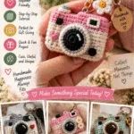Adorable Crochet Camera Keychain for Gift and Craft Inspiration