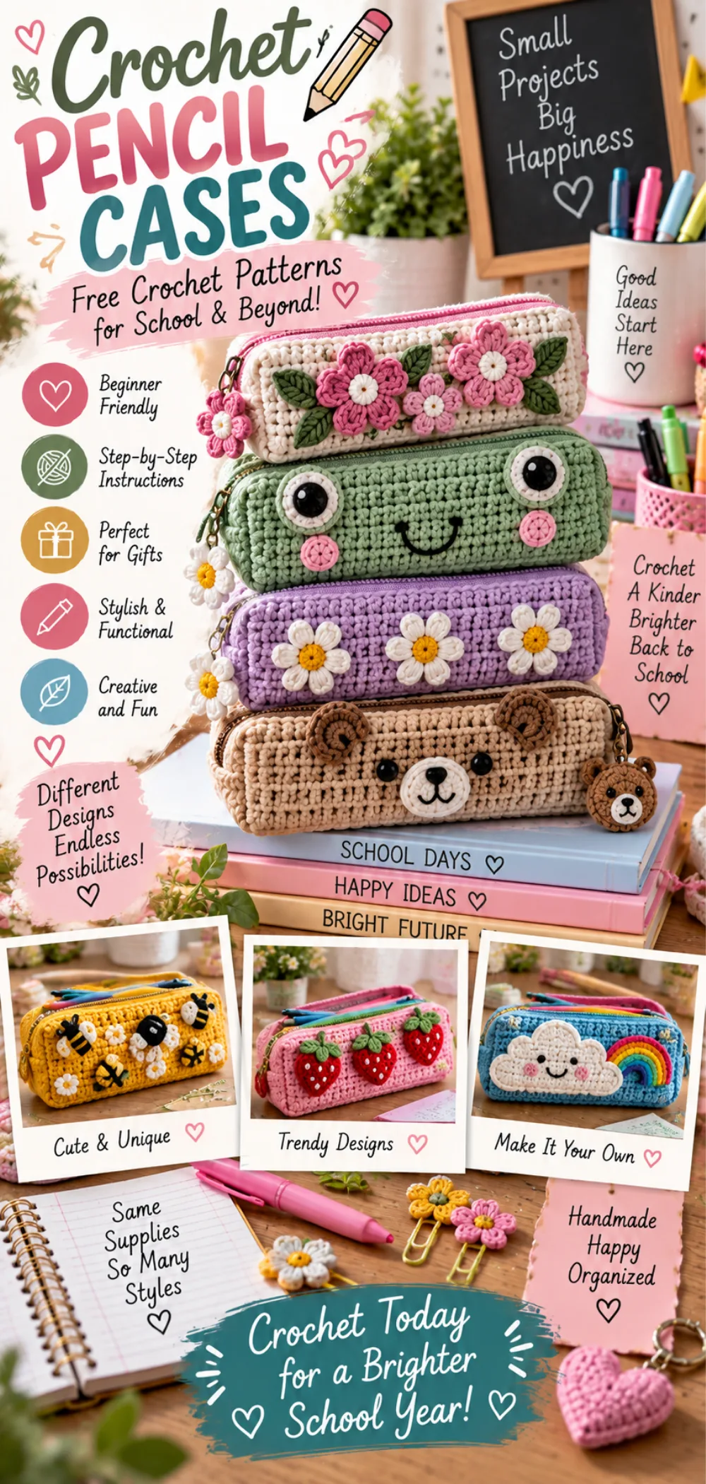 Back to School Pencil Cases Free Crochet Patterns – Easy DIY Guide 2 Back to School Pencil Cases Free Crochet Patterns - DIY Magazine