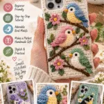Birds Crochet Phone Case – Free Step-by-Step Pattern 3 Birds Crochet Phone Case