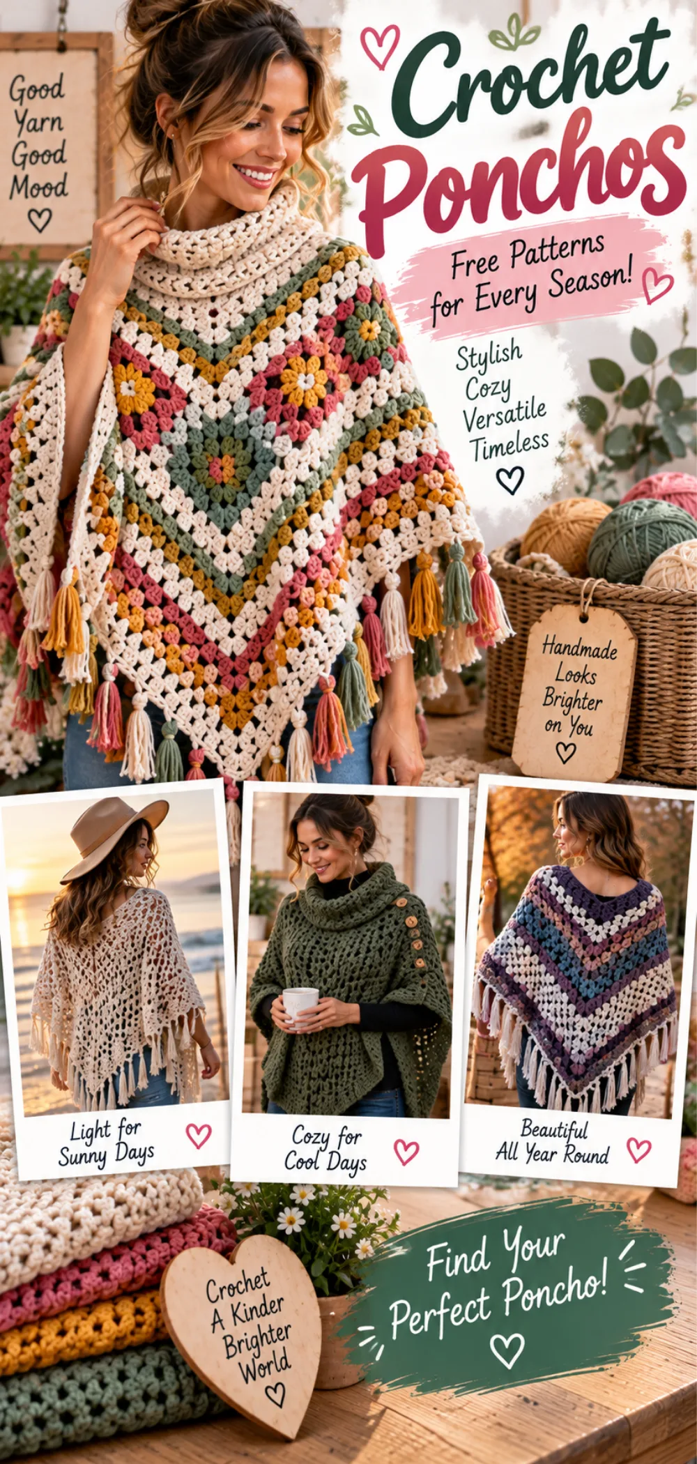 Chic Ponchos for All Year Round - Free Knitting Patterns Guide 2 Chic Ponchos for All Year Round - Free Knitting Patterns