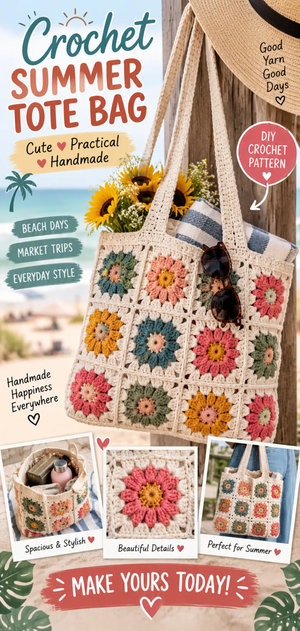 Craft Your Lab The Perfect Summer Crochet Tote – Easy Crochet Pattern 2 Craft Your Lab The Perfect Summer Crochet Tote 🌸 | Lightweight, Cute & Beach Ready