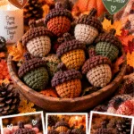 Crochet Acorn Pattern for Cute Autumn Decorations – Free Tutorial 3 Crochet Acorn Pattern for Cute Autumn Decorations