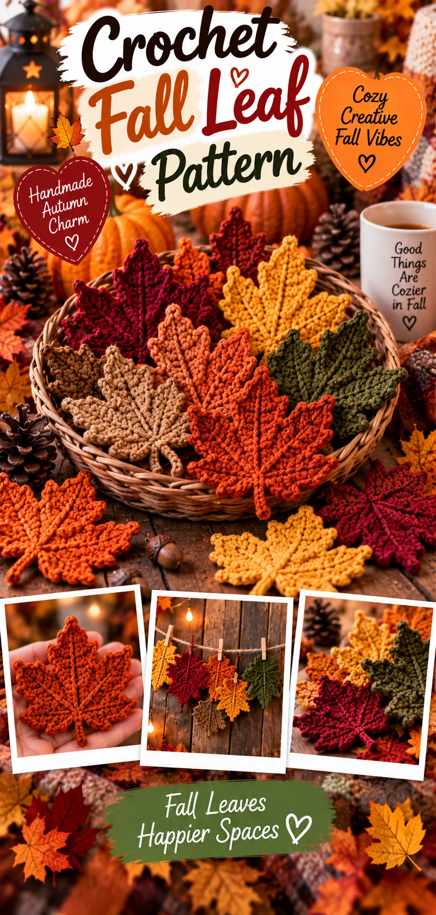 Crochet Fall Leaf Pattern for Beautiful Autumn Decor – Free Pattern 2 Crochet Fall Leaf Pattern for Beautiful Autumn Decor