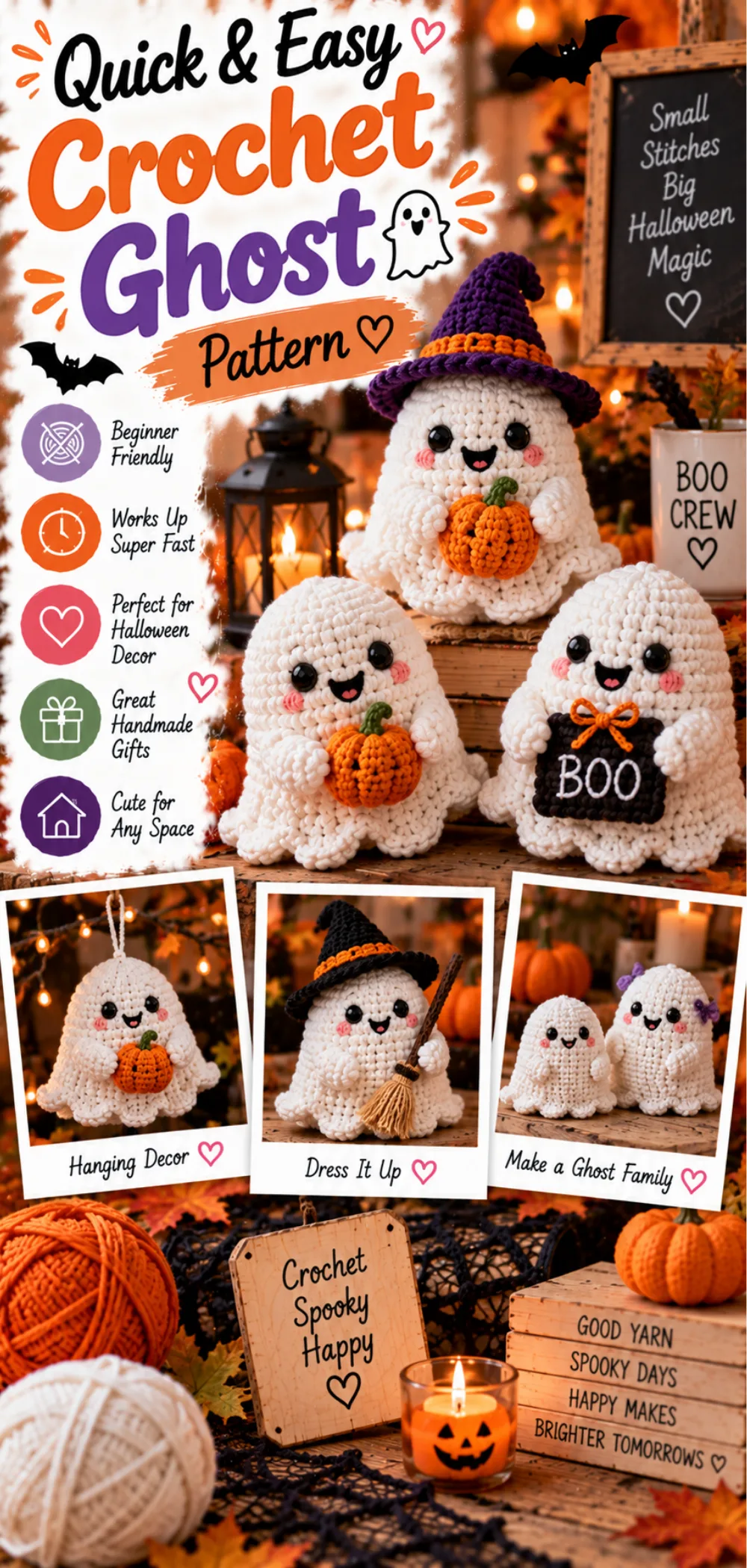 Crochet Ghost Pattern That Works Up Super Fast