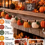 Crochet Pumpkin Garland Pattern for Fall Decorating