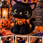 Cute Crochet Black Cat Pattern for Halloween – Easy Photo Tutorial 3 Cute Crochet Black Cat Pattern for Halloween