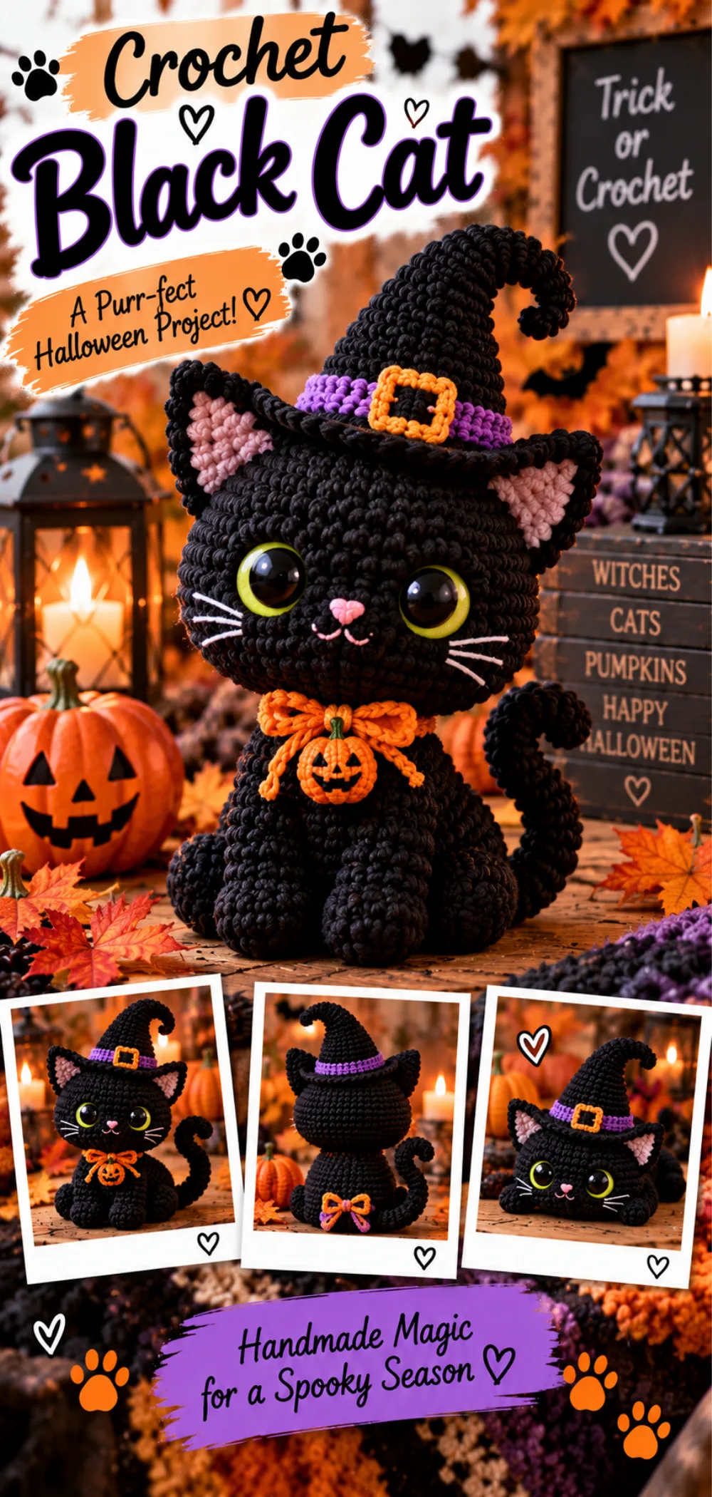 Cute Crochet Black Cat Pattern for Halloween – Easy Photo Tutorial 2 Cute Crochet Black Cat Pattern for Halloween