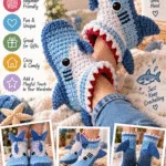 Des chaussettes requin croqueur au crochet - Free Crochet Pattern 3 Des chaussettes requin croqueur au crochet - 2Tout2Rien
