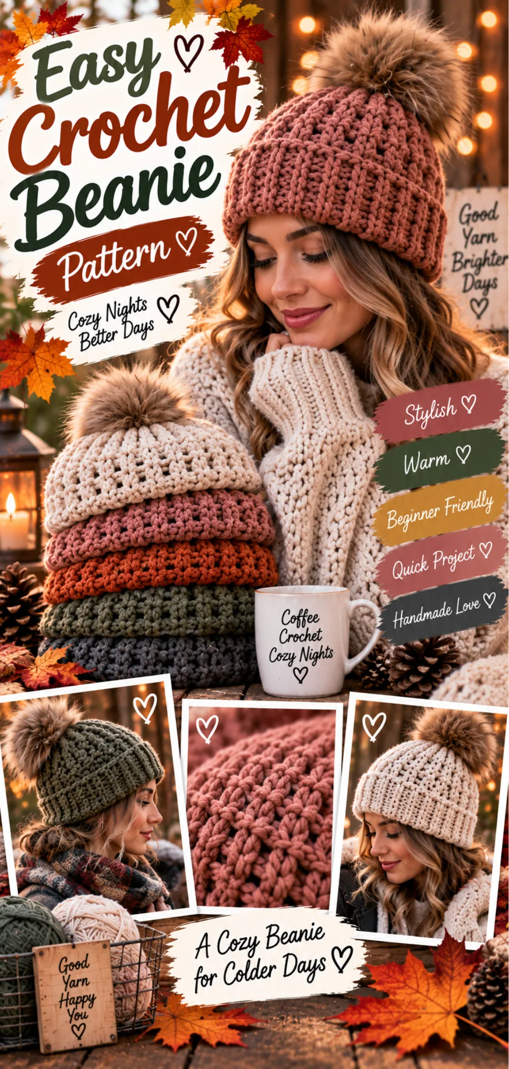 Easy Crochet Beanie Pattern You Can Make in One Evening – Free Photo Tutorial 2 Easy Crochet Beanie Pattern You Can Make in One Evening