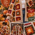 Easy Crochet Granny Square Cardigan for Fall