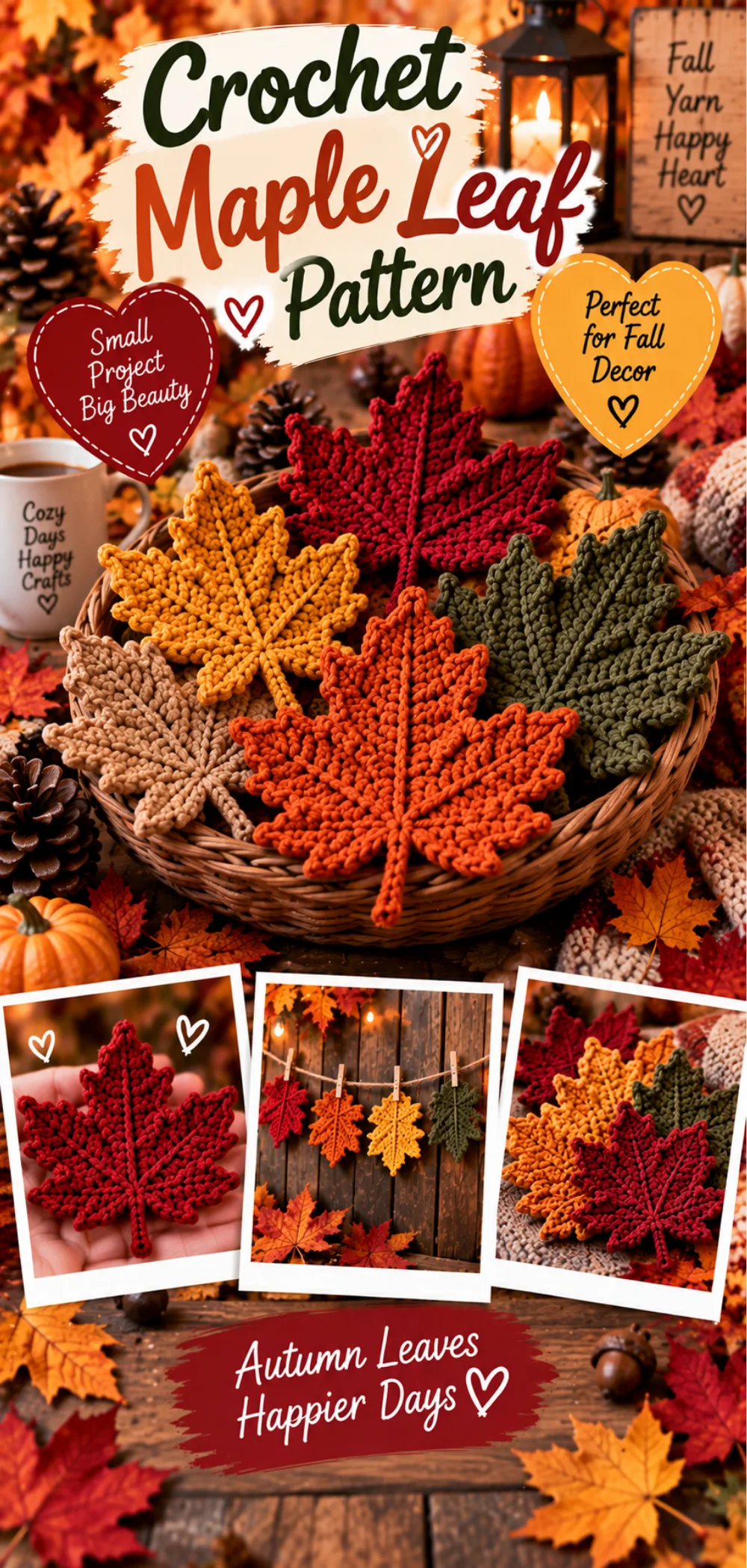 Easy Crochet Maple Leaf Pattern for Fall – Free Photo Tutorial 2 Easy Crochet Maple Leaf Pattern for Fall