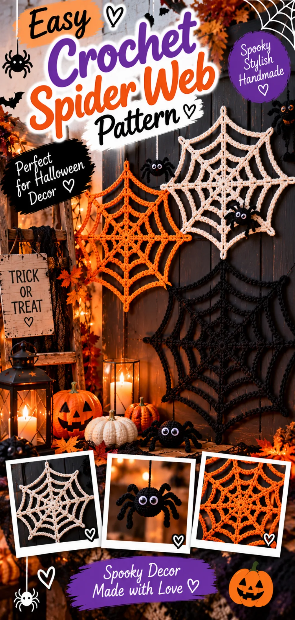 Easy Crochet Spider Web Pattern for Halloween Decor – Free Tutorial 2 Easy Crochet Spider Web Pattern for Halloween Decor