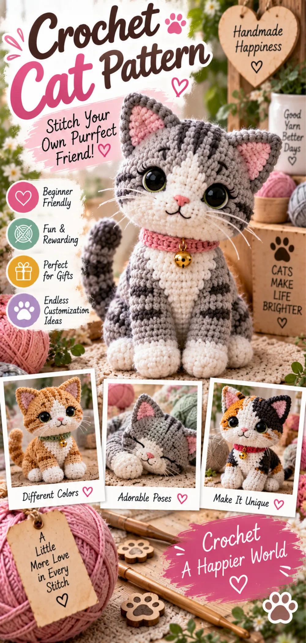 From Yarn to Meow: Free Step-by-Step Crochet Pattern 2 From Yarn to Meow: Crocheting Your Own Cute Cat