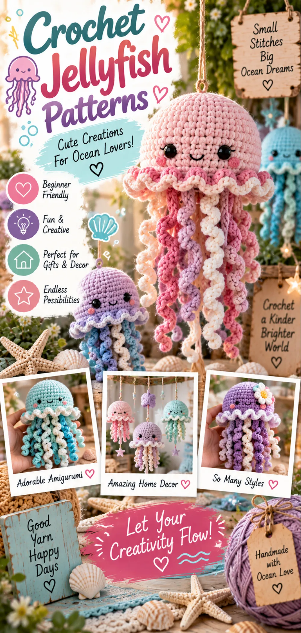 Unique Jellyfish Free Crochet Patterns – Easy Jellyfish Amigurumi 2 Unique Jellyfish Free Crochet Patterns – Easy Jellyfish Amigurumi & Home Decor