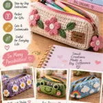 Crocheted Pencil Case โ Easy Step-by-Step Pattern for Beginners 3 crocheted pencil case๐งต๐ฉท